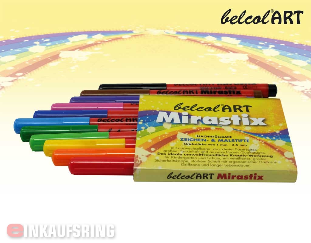 belcolART Mirastix Fasermaler 11 Stück farblich sortiert im Etui