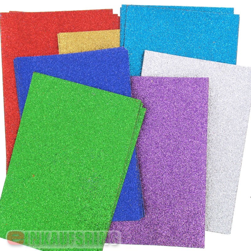Glitter-Papier 70g/m², 50x70cm 10 Bogen, farbig sortiert