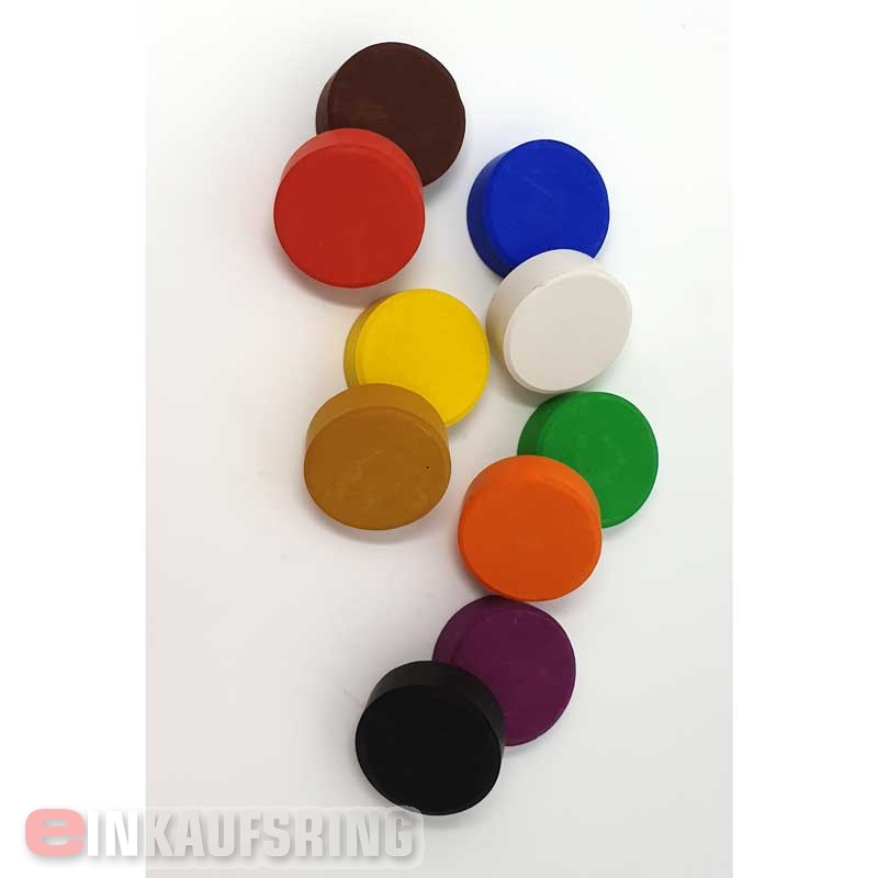 belcolART Öko-Color-Blocks, Tempera Pucks D 44mm, H 16mm, 6 Blöcke in 24 Farben lieferbar