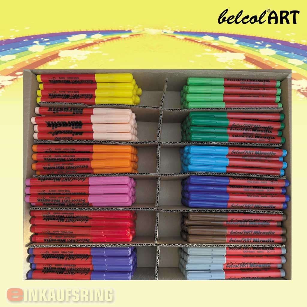 belcolART Mirastix 180 Stifte nachfüllbar in 12 Farben sortiert im Karton