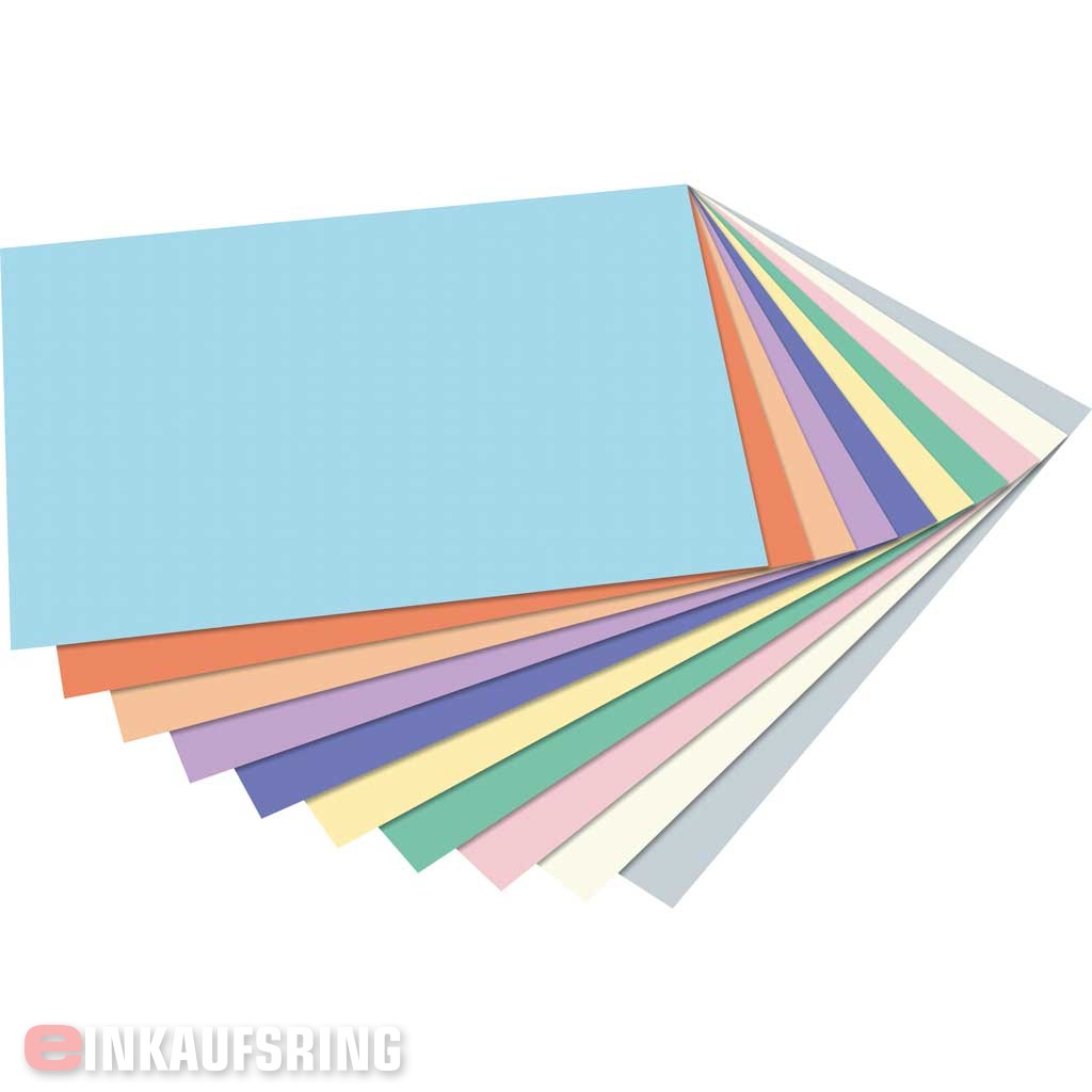 Fotokarton PASTELL 50x70cm 100 Bogen in 10 Farben