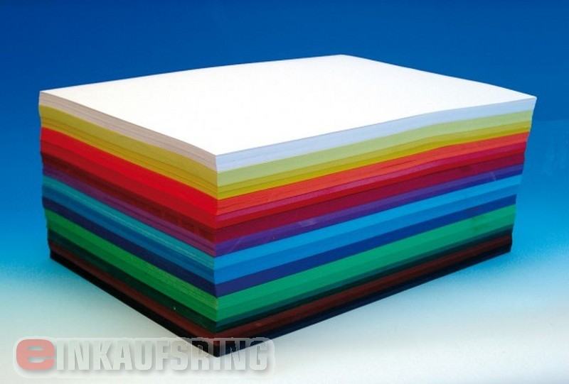 Tonkarton 220g/m², 50x70cm, 100 Bogen farbig sortiert