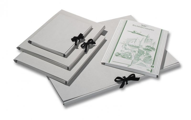 10 x Sammelmappe aus Graupappe, DIN A3 ohne Druck, mit Band