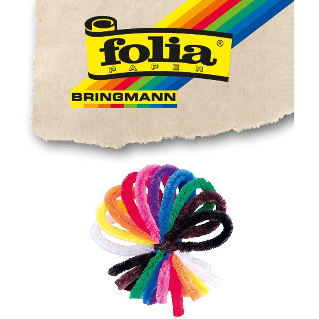 Chenilledraht, 50cm lang, Ø 8mm 100 Stück, farbig sortiert