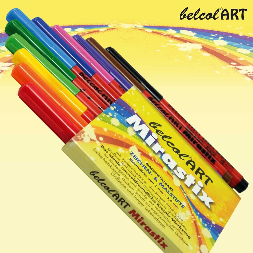 belcolART Mirastix, 12 Stifte pro Farbe in 12 Farben erhältlich, NACHFÜLLBAR