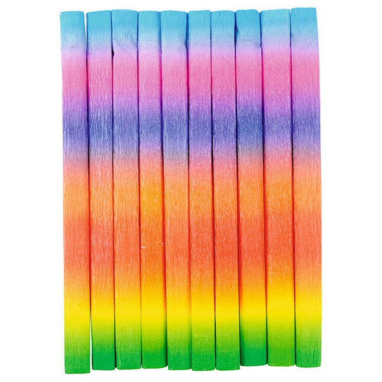 Krepppapier-Rollen, 50cm x 2,5m 10 Rollen, regenbogen