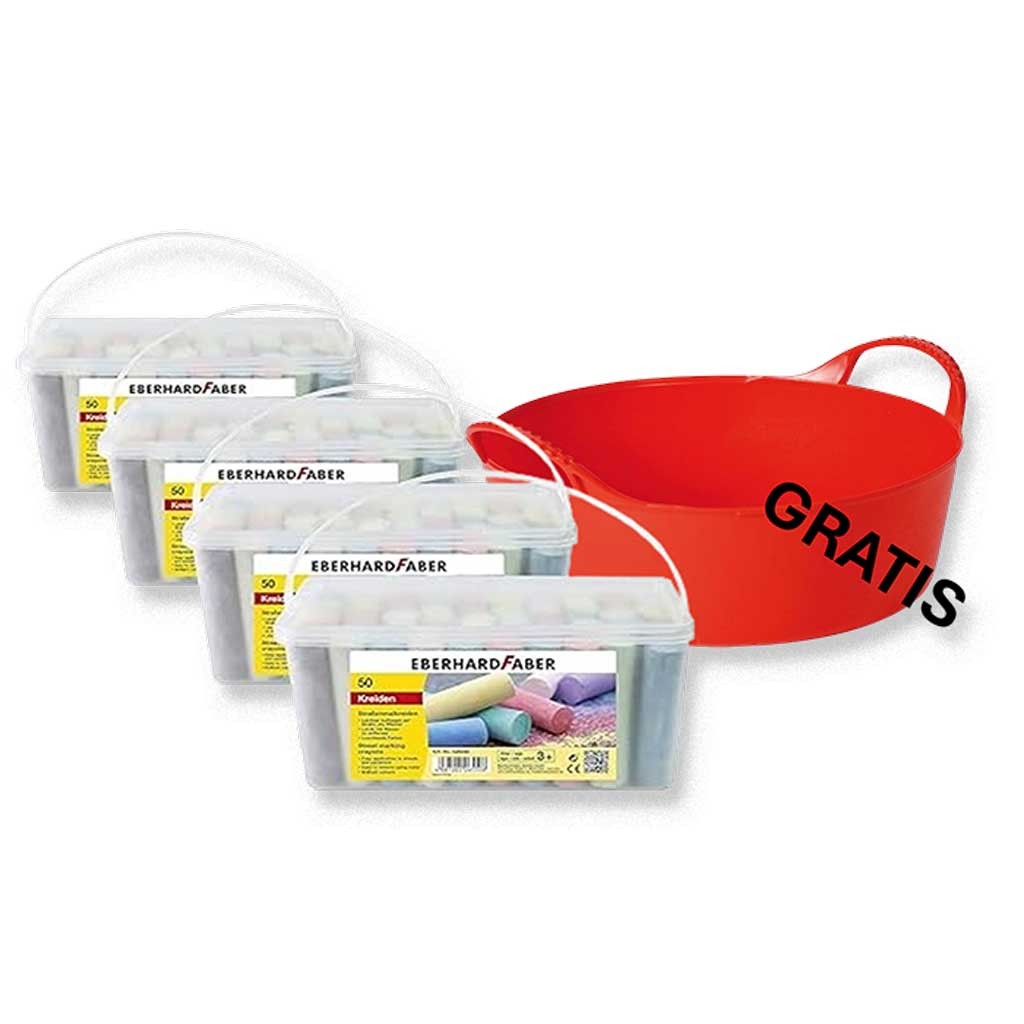 250 Straßenmalkreiden, EFA & 50 Straßenmalkreiden gratis & Wanne 5 L gratis