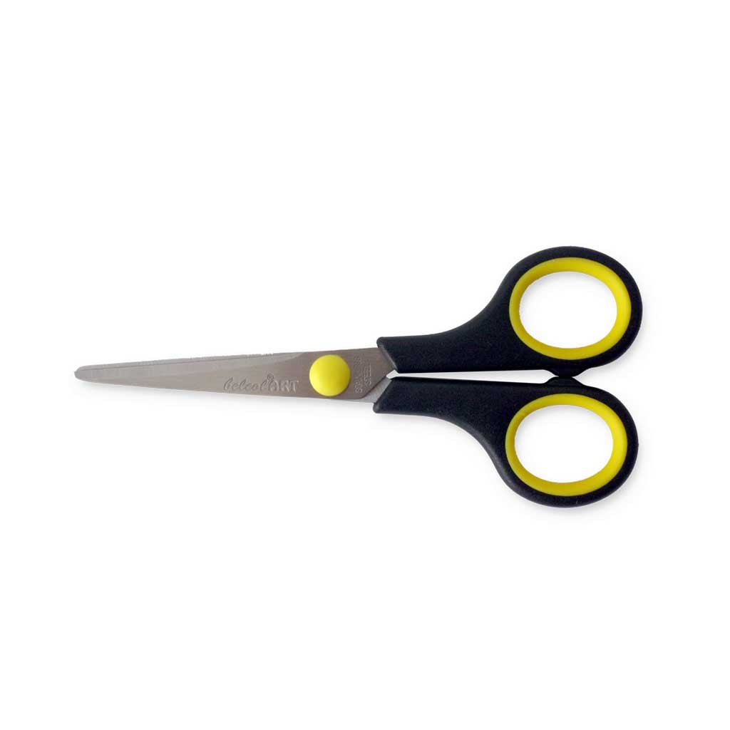 Soft-Grip-Schere 14cm, mit abgerundeter Spitze mit beidseitigem Schliff, Klinge 5,5cm
