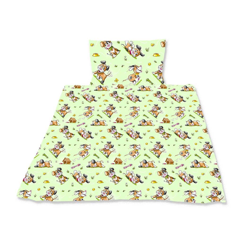 Kinder-Bettwäsche glatte Baumwolle,Hotelverschluss Motiv Hund, 100x135cm, 40x60cm