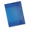 10 x Sammelmappe aus Kunststoff, DIN A3 mit Gummiband, blau transparent