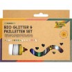 BIO Glitter-Set 10 Dosen Dekomaterial, 1x Deko-Kleber 90g