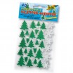 Moosgummi Glitter-Sticker, 40 Stück Winter, grün/weiß sortiert